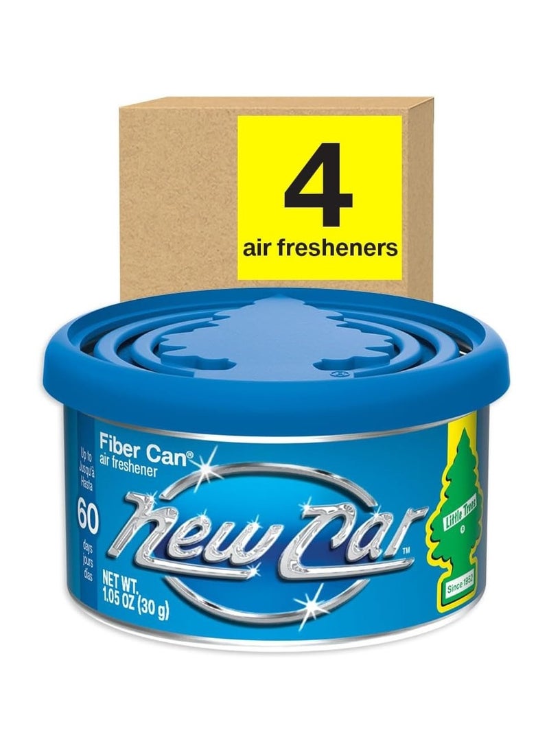 Little Trees LITTLE TREES UFC-17889-24 Car Air Freshener | Fiber Can Provides a Long-Lasting Scent for Auto or Home | Adjustable Lid for Desired Strength | New Car Scent, 4-Pack  - Image 1