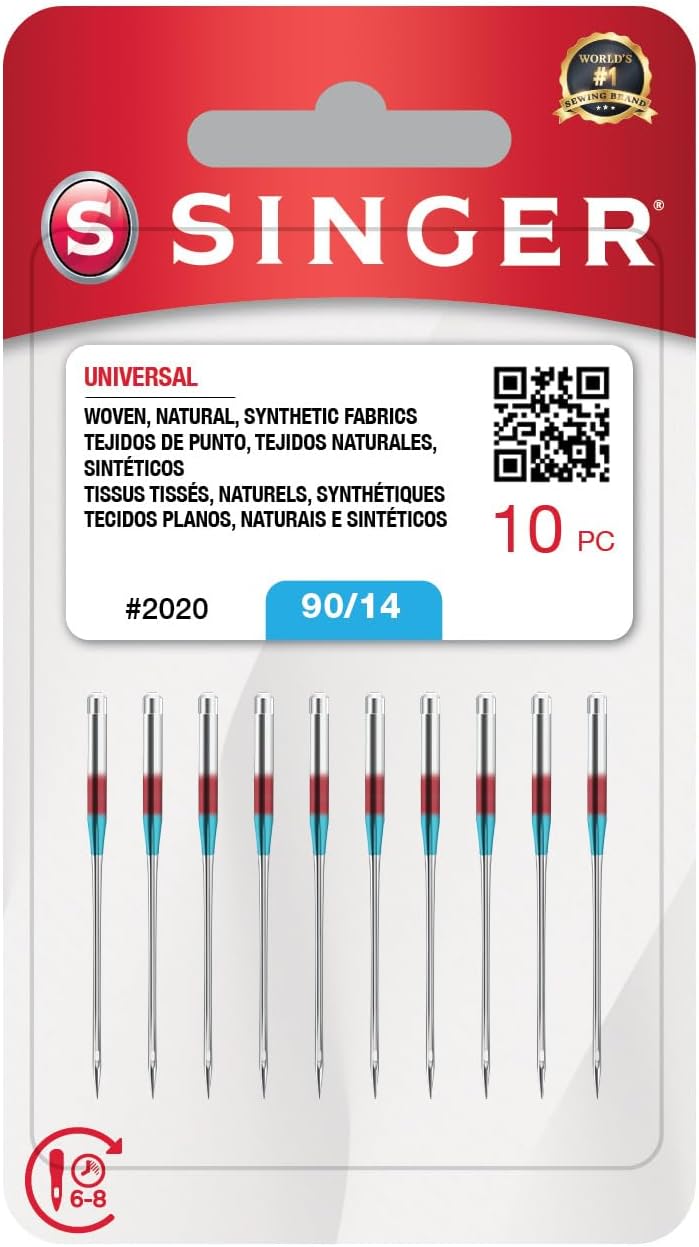 SINGER 10-Pack Universal 2020 Sewing Machine Needles, Size 90/14 - Image 1