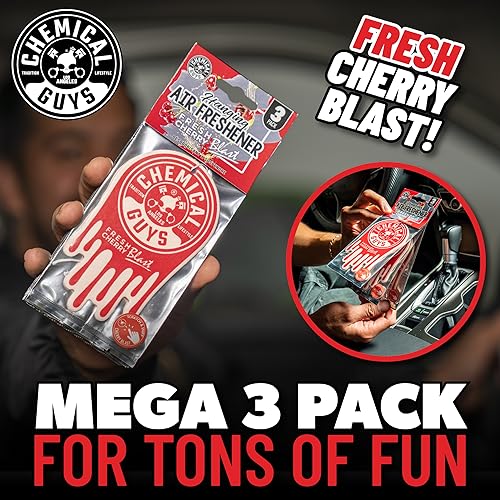 Chemical Guys Hanging Air Freshener, Fresh Cherry Scent 6 Pack, Great for Cars, Trucks, SUVs, RVs, Home, Garage, Workspace, Dorm Room & More (2 x 3 Packs) - AIR40602 - Image 5