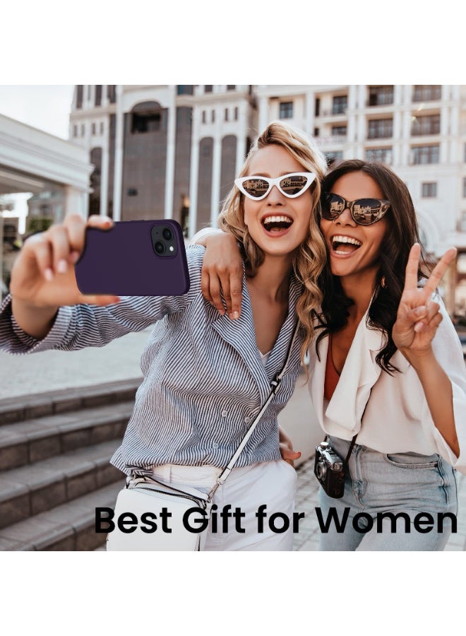 Compatible with iPhone 13/14 Case 6.1 Inch Slim Liquid Silicone 4 Layers Soft Gel Rubber Shockproof Protective Phone Case with Anti Scratch Microfiber Lining (Deep Purple) - Image 5