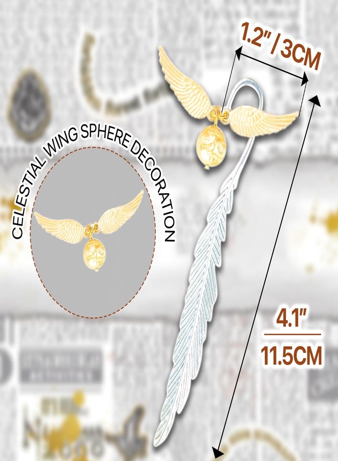 WACANTIC Vintage Metal Feather Bookmark with Golden Winged Charm - Thin Unique Metal Bookmark for Book Lovers - Reading Gifts Book Lovers, Women, Men, Teens on Christmas, Birthday, Valentine’s - Image 2