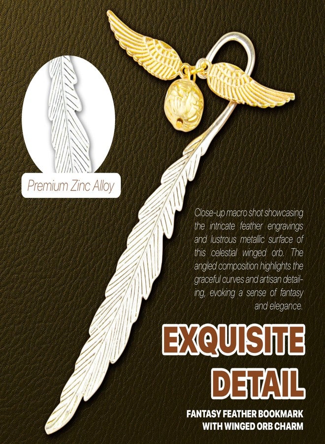WACANTIC Vintage Metal Feather Bookmark with Golden Winged Charm - Thin Unique Metal Bookmark for Book Lovers - Reading Gifts Book Lovers, Women, Men, Teens on Christmas, Birthday, Valentine’s - Image 3