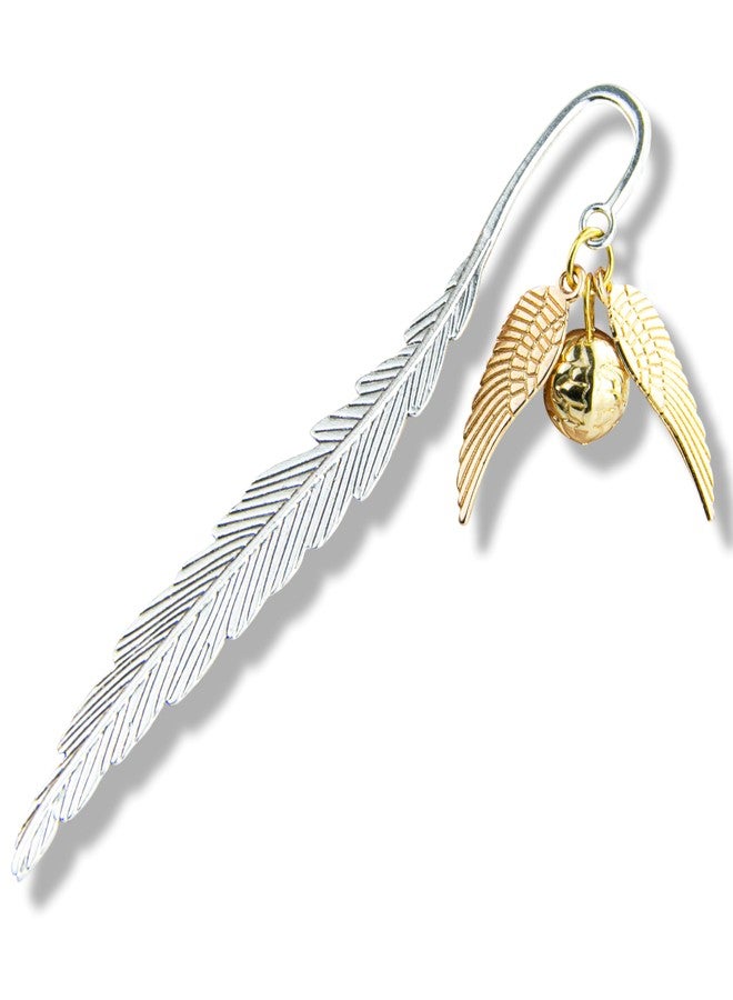 WACANTIC Vintage Metal Feather Bookmark with Golden Winged Charm - Thin Unique Metal Bookmark for Book Lovers - Reading Gifts Book Lovers, Women, Men, Teens on Christmas, Birthday, Valentine’s - Image 1