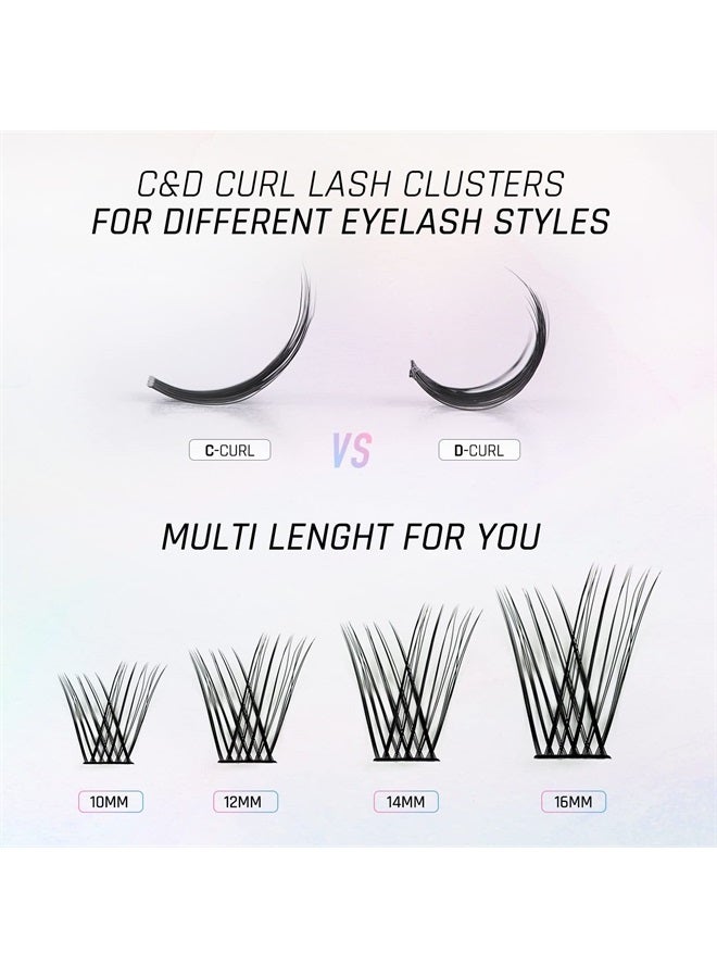 LANKIZ DIY Eyelash Extensions,Individual Lash Extensions Clusters,168 Clusters, Soft and Lightweight 10-16mm Mix Resuale Wide Band Cluster Lashes for Home use (Common D curl) - Image 3