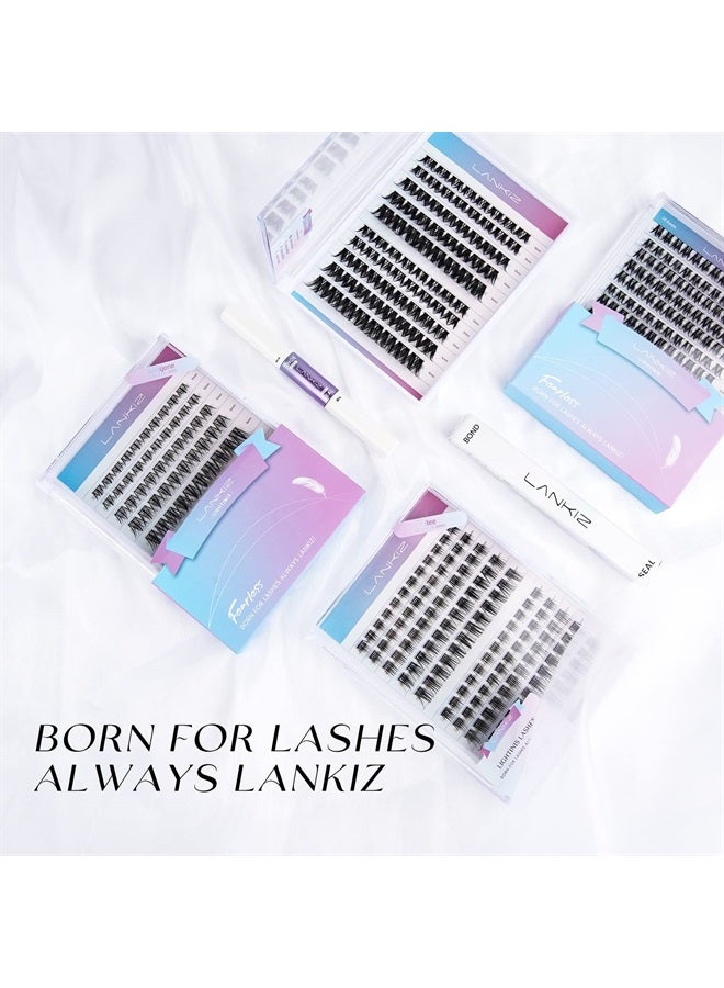 LANKIZ DIY Eyelash Extensions,Individual Lash Extensions Clusters,168 Clusters, Soft and Lightweight 10-16mm Mix Resuale Wide Band Cluster Lashes for Home use (Common D curl) - Image 4