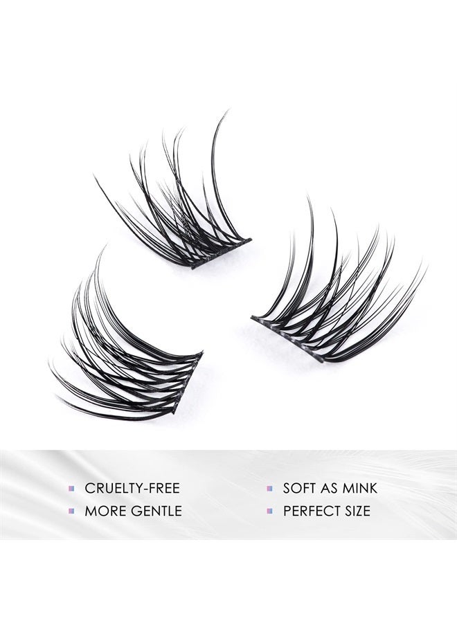 LANKIZ DIY Eyelash Extensions,Individual Lash Extensions Clusters,168 Clusters, Soft and Lightweight 10-16mm Mix Resuale Wide Band Cluster Lashes for Home use (Common D curl) - Image 2