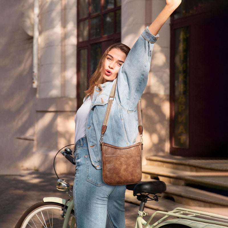 Mroede Crossbody Bags for Women Crossbody Purse for Women Vegan Leather Hobo Purses Shoulder Handbags with Detachable Strap for Daily Travel Work - Image 2