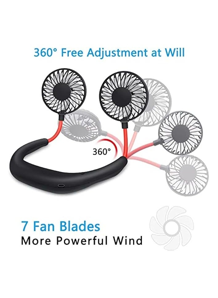 Green Tiger Neck Fan Portable Face Fan Personal USB Hands-Free Mini Wearable Sports Handheld Cooling Small New Fans Around Your Neck for Travel Office Room Household Outdoor, 300*190 - Image 2