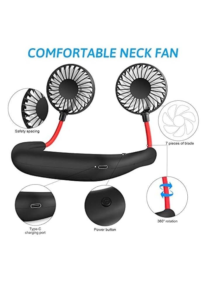 Green Tiger Neck Fan Portable Face Fan Personal USB Hands-Free Mini Wearable Sports Handheld Cooling Small New Fans Around Your Neck for Travel Office Room Household Outdoor, 300*190 - Image 4