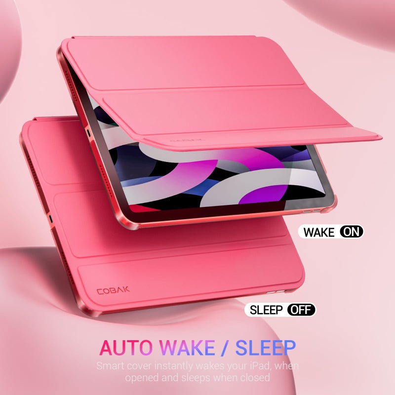 CoBak Case for iPad (A16) 11th Generation 11 Inch 2025, iPad 10th Generation 10.9 inch 2022, Slim Stand Protective Cover with Hard PC Translucent Back Shell Cover, Support Touch ID, Raspberry - Image 5