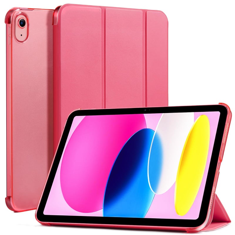CoBak Case for iPad (A16) 11th Generation 11 Inch 2025, iPad 10th Generation 10.9 inch 2022, Slim Stand Protective Cover with Hard PC Translucent Back Shell Cover, Support Touch ID, Raspberry - Image 1