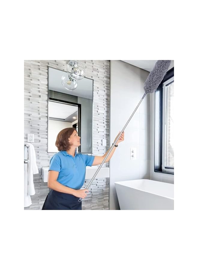 erorex Dusters for Cleaning High Ceiling Fan, Microfiber Duster with Extension Pole 30-100 Inches, Retractable Gap Dust Brush Cleaner Long Feather Duster for Cleaning Cobweb, Blinds, Furniture - Image 5