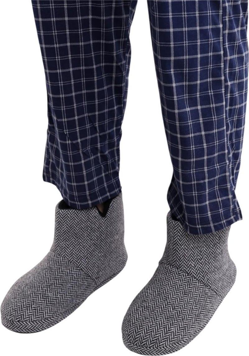 Liger Winter Men's Slipper Home Boots Gray - Black - Image 2
