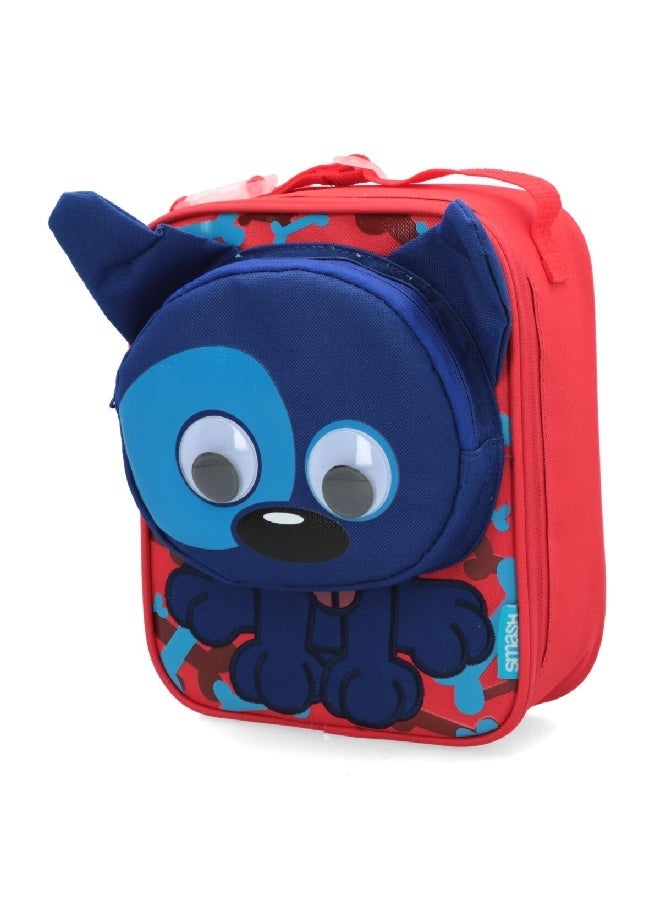 Smash 3D Dog Detail Zipper Closure Durable Lightweight Lunch Bag Red and Blue 27 x 21 x 11 cm 34264 - Image 2