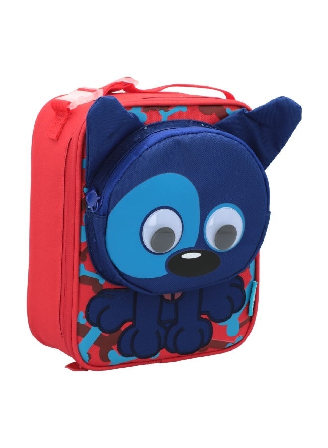 Smash 3D Dog Detail Zipper Closure Durable Lightweight Lunch Bag Red and Blue 27 x 21 x 11 cm 34264 - Image 3