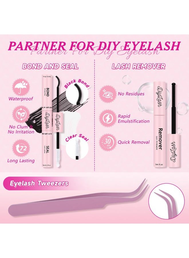 NYCAAR Lash Clusters 3D Effect Individual Lashes Kit NYCAAR 189pcs 100D200D D Curl 9-16MIX Eyelash Clusters Wispy Lashes Fluffy Cluster Lashes Kit with Lash Glue Remover Applicator Easy to Use for Beginners - Image 5