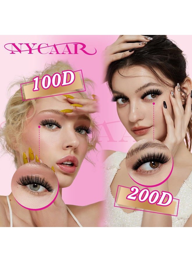 NYCAAR Lash Clusters 3D Effect Individual Lashes Kit NYCAAR 189pcs 100D200D D Curl 9-16MIX Eyelash Clusters Wispy Lashes Fluffy Cluster Lashes Kit with Lash Glue Remover Applicator Easy to Use for Beginners - Image 3