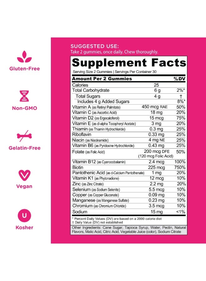 Goli Nutrition Women’s Multivitamin Gummies – 60 Count | All 13 Essential Vitamins & Key Minerals | Vegan, Non-GMO, Gluten-Free - Image 2