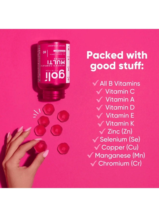 Goli Nutrition Women’s Multivitamin Gummies – 60 Count | All 13 Essential Vitamins & Key Minerals | Vegan, Non-GMO, Gluten-Free - Image 4