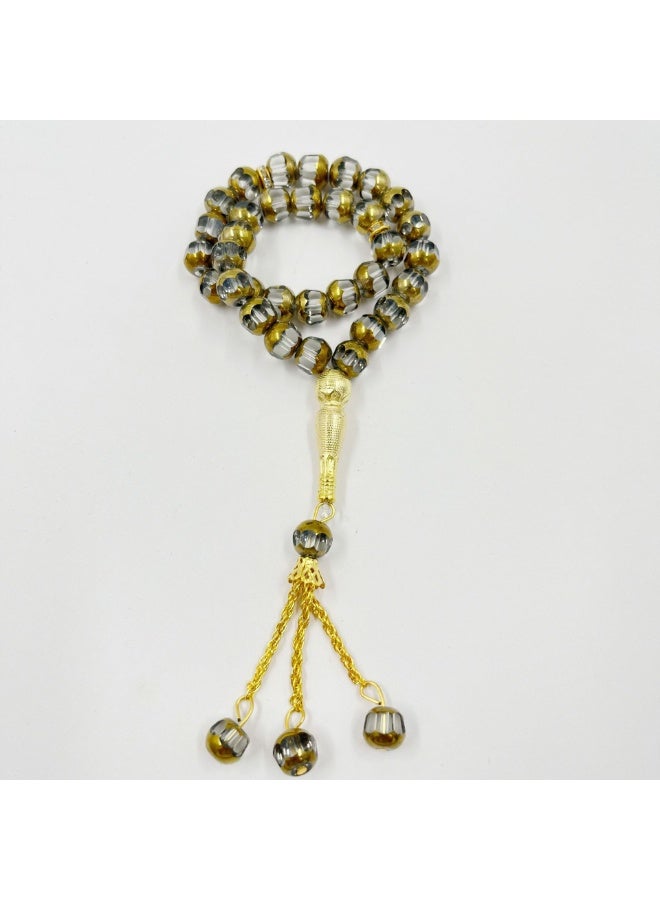NIBEMINENT 33 Muslim Prayer Beads Golden/10mm 
