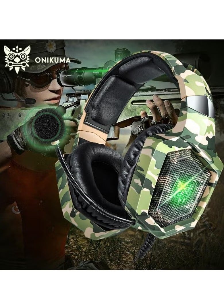 onikuma K8 Wired Stereo Gaming Headphones with Mic & LED Lights – High-Quality Sound, Noise-Cancelling Microphone, Comfortable Ear Cushions – Ideal for Gaming, Streaming, and Online Communication – Durable, Adjustable, and Stylish Design - Image 2