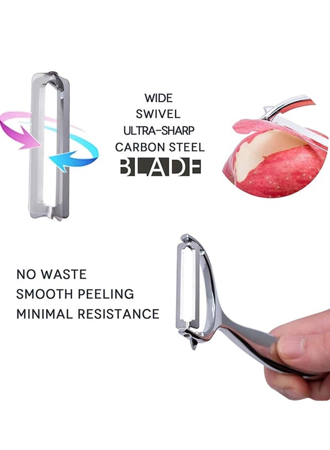 BELLSBERRY قشارة خضار مزدوجة فاخرة - قاطع على شكل Y من الفولاذ المقاوم للصدأ للفواكه والبطاطس والمزيد - Image 3