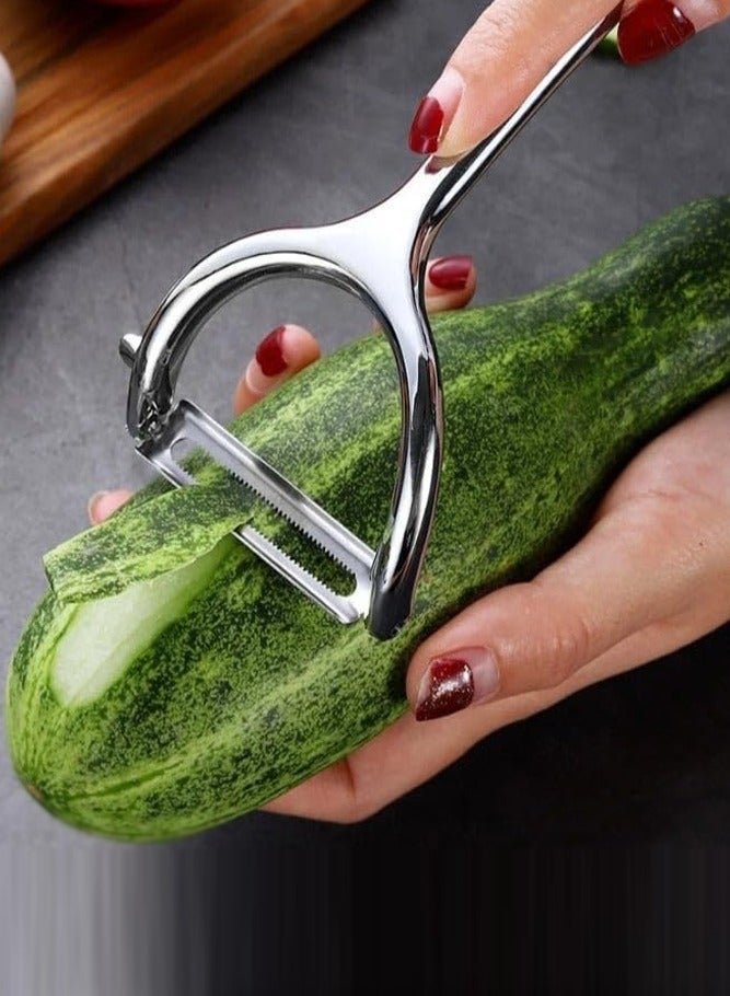 BELLSBERRY قشارة خضار مزدوجة فاخرة - قاطع على شكل Y من الفولاذ المقاوم للصدأ للفواكه والبطاطس والمزيد - Image 4