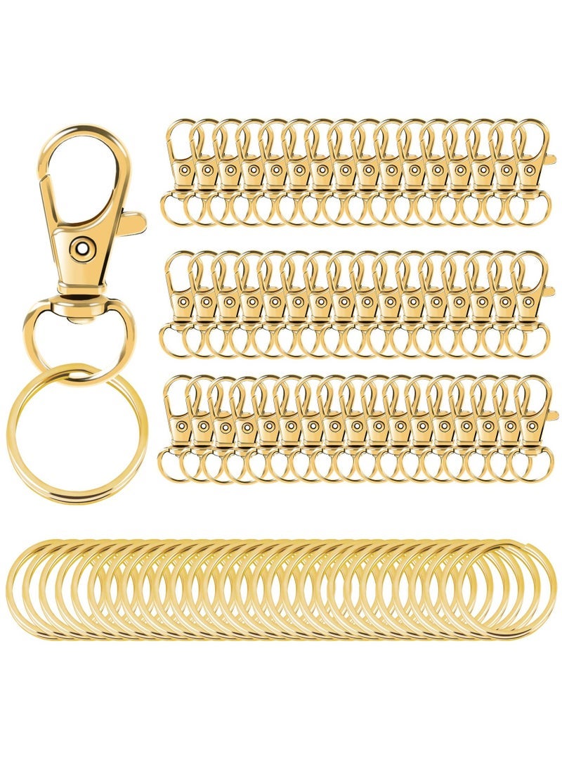 Gold Swivel Clasps Lanyard Snap Hooks with Key Rings Chain Clip Lobster Claw for Keychains Jewelry DIY Crafts - Image 1