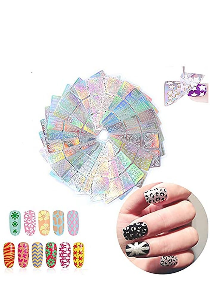 Excefore 24PCS Nail Art Decals Hollowed-Out Nail Art Decals and 3D Nail Art Decals Hollow Nail Paste Stickers Nail Vinyls Stencils Nails Sticke for Nail Art Design - Image 3