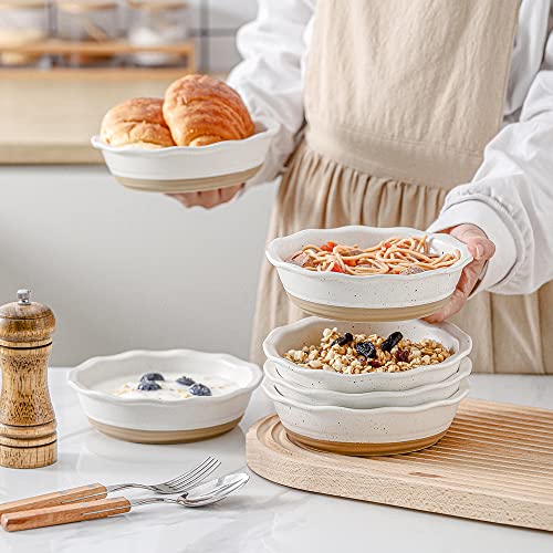 HVH Ceramic Pot Pie Pans Set of 6, 6 Inch Pie Pan, Mini Pie Tins for Dessert Kitchen, Non-Stick Pot Pie Dishes with Ruffled Edge, Pot Pie Baking Dishes, Farmhouse Style (White) - Image 2