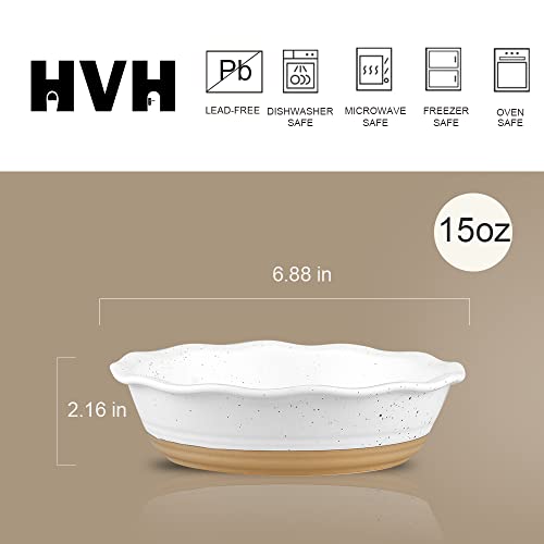 HVH Ceramic Pot Pie Pans Set of 6, 6 Inch Pie Pan, Mini Pie Tins for Dessert Kitchen, Non-Stick Pot Pie Dishes with Ruffled Edge, Pot Pie Baking Dishes, Farmhouse Style (White) - Image 4