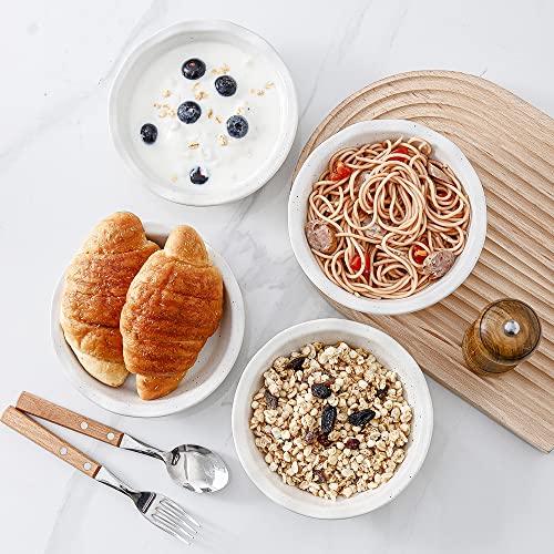 HVH Ceramic Pot Pie Pans Set of 6, 6 Inch Pie Pan, Mini Pie Tins for Dessert Kitchen, Non-Stick Pot Pie Dishes with Ruffled Edge, Pot Pie Baking Dishes, Farmhouse Style (White) - Image 3
