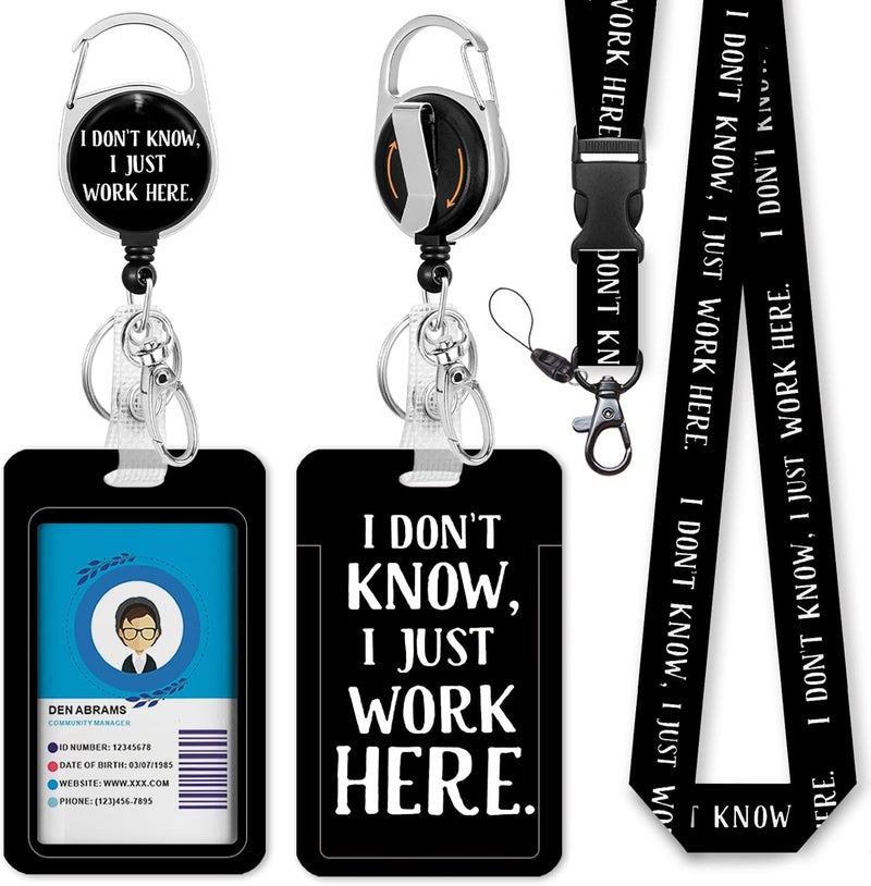 Retractable Badge Holder with Detachable Lanyard - Funny ID Card Holder Keychain - Image 1
