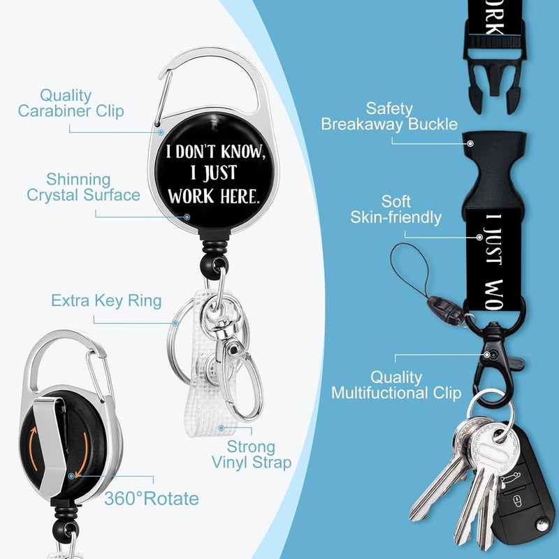 Retractable Badge Holder with Detachable Lanyard - Funny ID Card Holder Keychain - Image 4