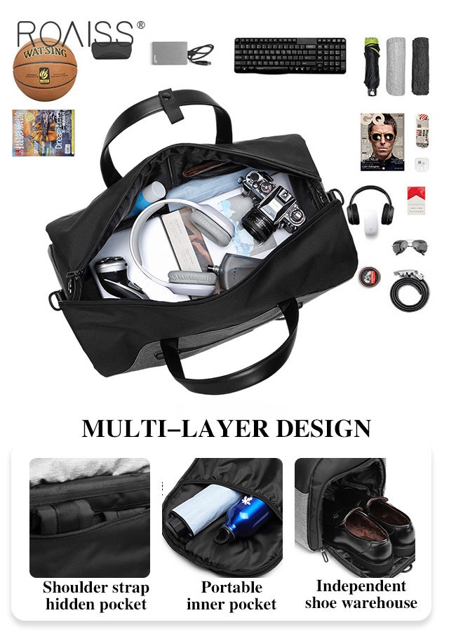 roaiss Large Capacity Outdoor Travel Bag Portable Suit Garment Storage Bag Foldable Business Luggage Bag with Multifunctional Organizer Suitable for Carrying and Storing Travel Essentials  - Image 2