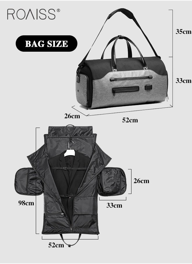 roaiss Large Capacity Outdoor Travel Bag Portable Suit Garment Storage Bag Foldable Business Luggage Bag with Multifunctional Organizer Suitable for Carrying and Storing Travel Essentials  - Image 3