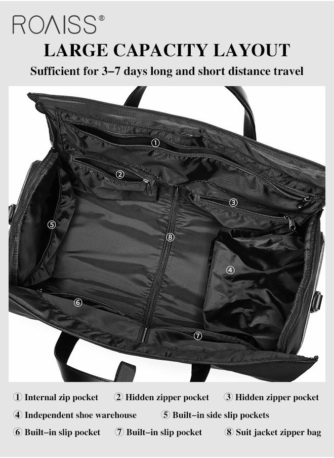 roaiss Large Capacity Outdoor Travel Bag Portable Suit Garment Storage Bag Foldable Business Luggage Bag with Multifunctional Organizer Suitable for Carrying and Storing Travel Essentials  - Image 4