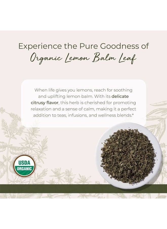 Starwest Botanicals Organic Lemon Balm Leaves - Dried Herb for Tea, Loose Leaf Natural Herb, Cut & Sifted Lemon Balm Leaf, Certified Kosher, Non-GMO - 4 oz Bag  - Image 2