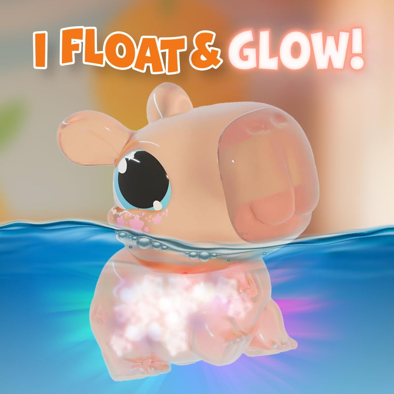 Animagic Let's Glo Capybara Spa Time | Squishy Stretchy Water Toy Floats and Glows | Ages 4+ - Image 4