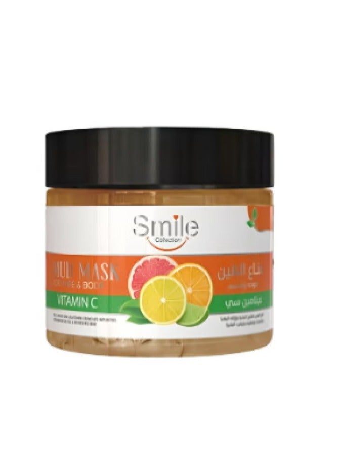 سمايل قناع الطين للوجه والجسم بفيتامين سي من سمايل 300مل