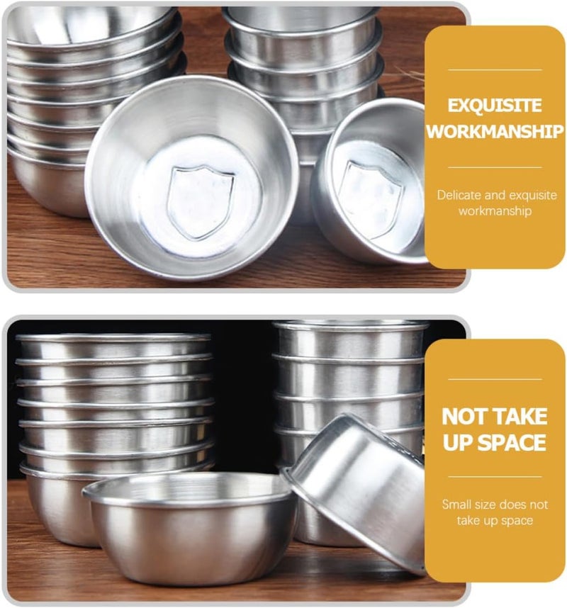 Stainless Steel Sauce Cups 4pcs Set, Kitchen Sauce Holder and Dipping Bowls for Condiments and Vegetable Salad Dressing, Reusable Seasoning Containers for Home and Restaurant Use - Image 3