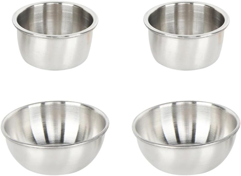 Stainless Steel Sauce Cups 4pcs Set, Kitchen Sauce Holder and Dipping Bowls for Condiments and Vegetable Salad Dressing, Reusable Seasoning Containers for Home and Restaurant Use - Image 1