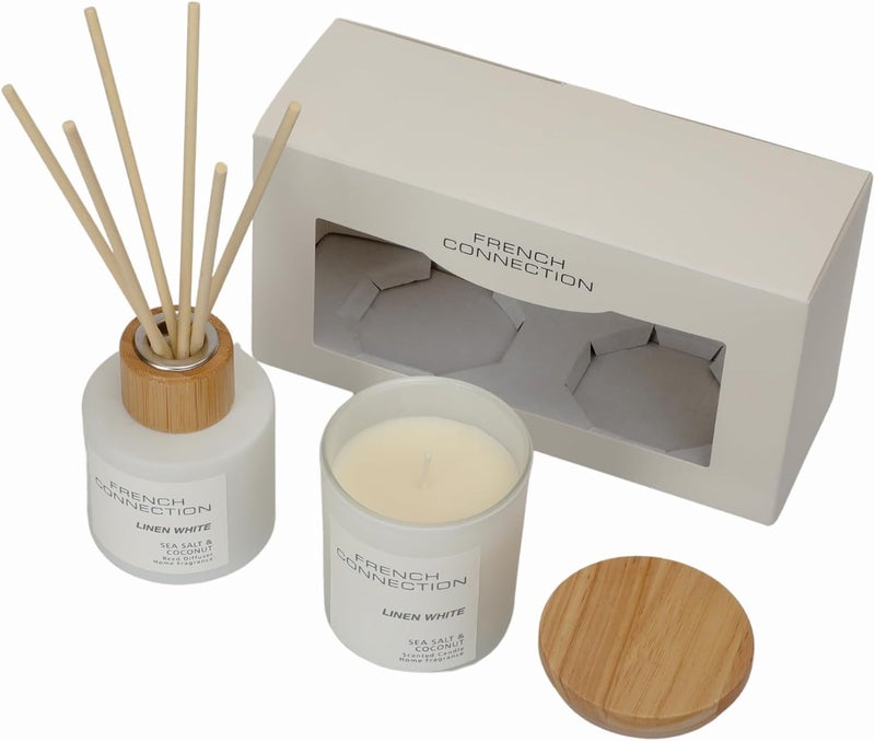 French Connection Pastel Collection Scented Reed Diffuser & Candle Gift Set - Image 4