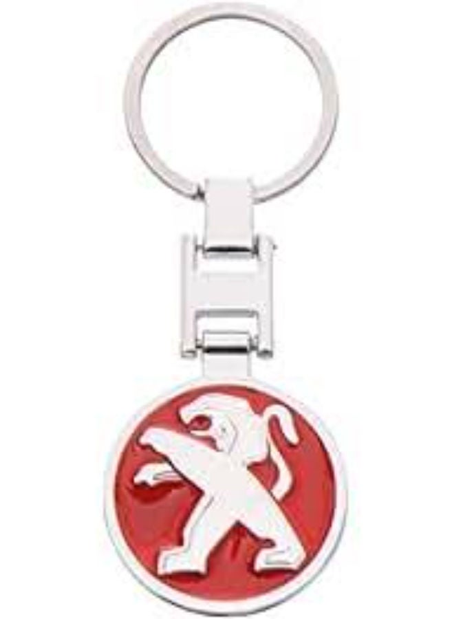 Car Keychain with Peugeot Logo