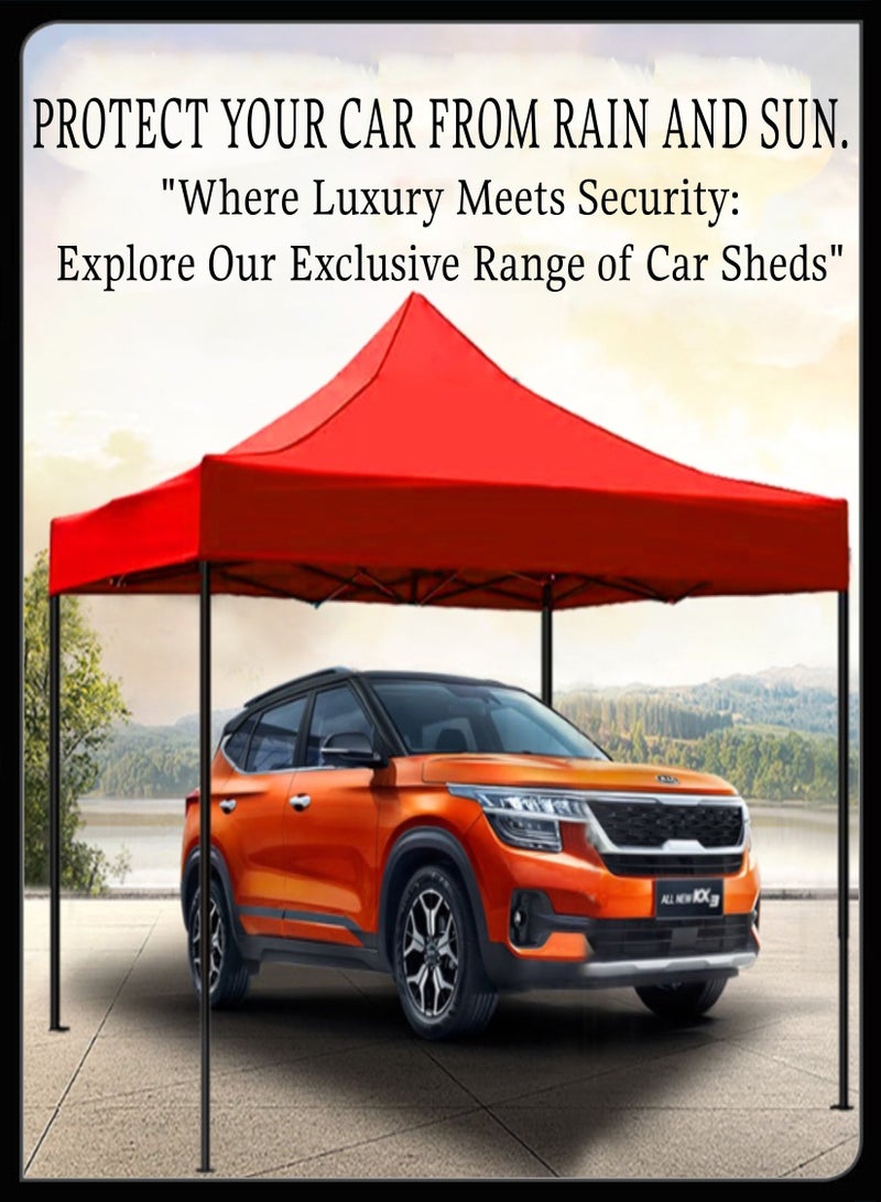 توشيونيكس مظلة سيارة مغلقة من Toshionics مع مرآب بإطار فولاذي وأغطية جانبية لحماية سيارتك من الطقس مظلة مرآب سيارة محمولة مع ستائر جانبية - Image 5