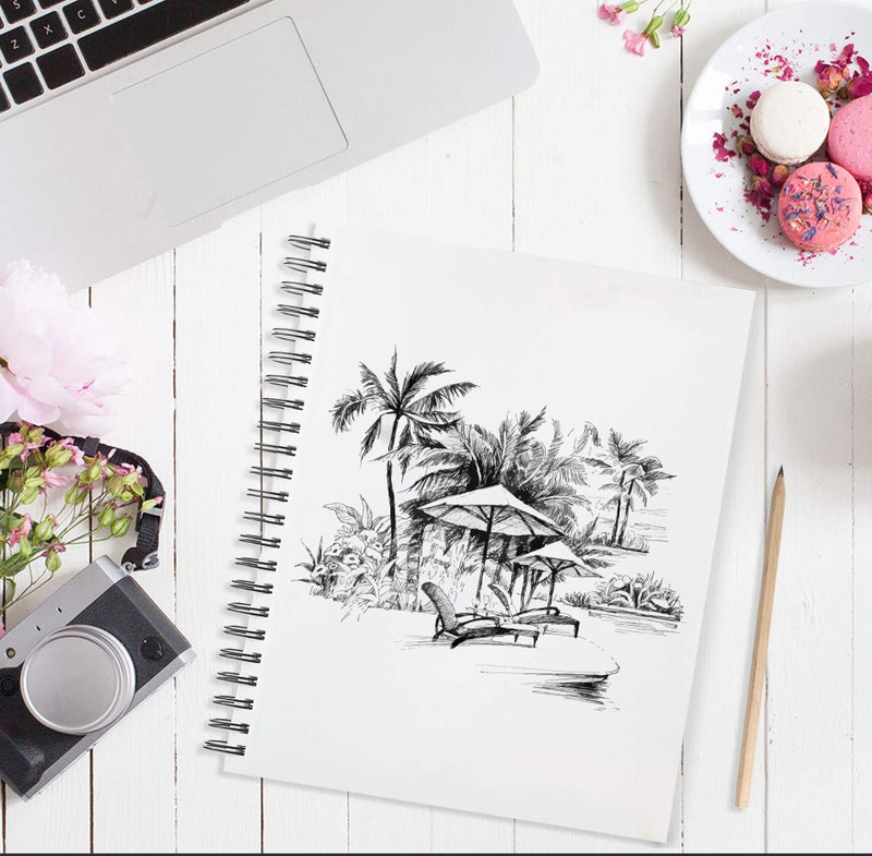 String & Space Artist’s Sketchbook Hardcover – 200GSM Very Thick Paper – Large, Spiral Sketch Book for Drawing and Mixed Media – Sketch Pad, Art Book - 8.25 x 11.4, 40 Sheets / 80 Pages - Image 2