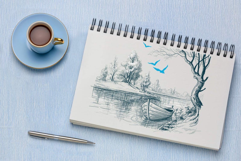 String & Space Artist’s Sketchbook Hardcover – 200GSM Very Thick Paper – Large, Spiral Sketch Book for Drawing and Mixed Media – Sketch Pad, Art Book - 8.25 x 11.4, 40 Sheets / 80 Pages - Image 5