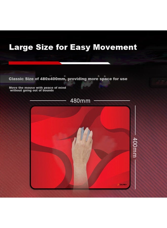 Daryo Dareu High-density Fiber Fine Surface Professional Gaming Mouse Pad, Large Size 480*400*4mm, Office Computer Desk Pad, Pe-t484 Red - Image 3