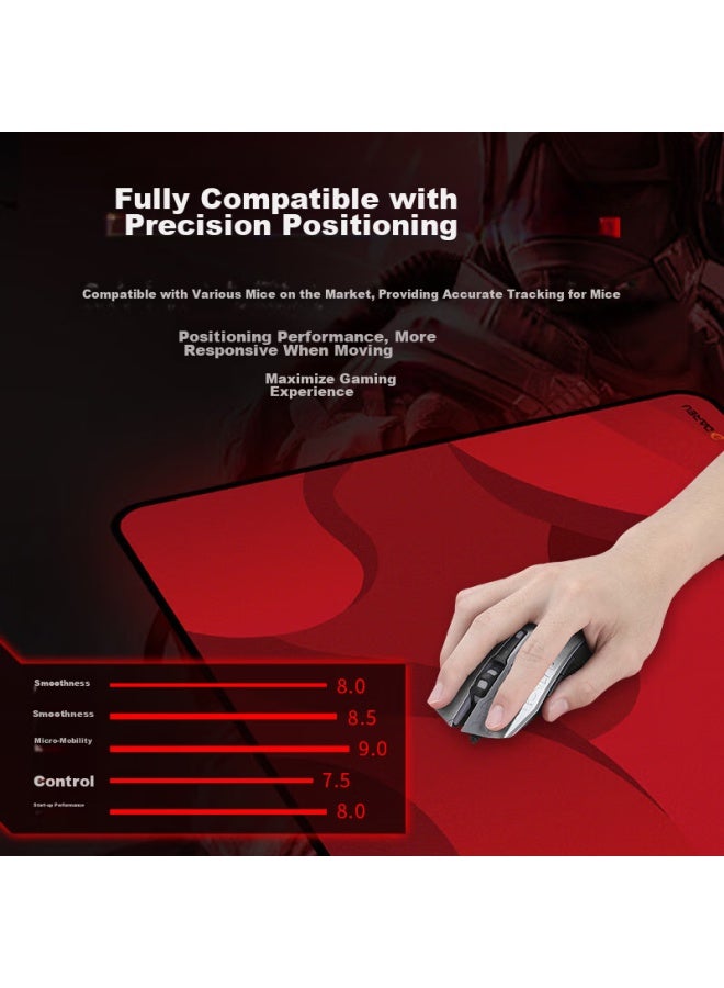 Daryo Dareu High-density Fiber Fine Surface Professional Gaming Mouse Pad, Large Size 480*400*4mm, Office Computer Desk Pad, Pe-t484 Red - Image 2