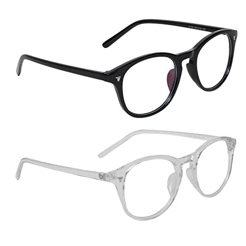 IFLASH Blue Light Blocking Glasses Gaming Filter Transparent Round Eyeglasses for Eye Protection Men Women, Computer/Tablet/Laptop/Mobile/TV, Anti-blue & Anti eyestrain (BLACK & TRANSPARENT) - Image 3